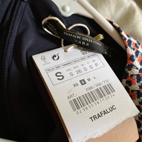 NWT ZARA multicolored side waist out Short Sleeve shorts Romper size s - Picture 4 of 4